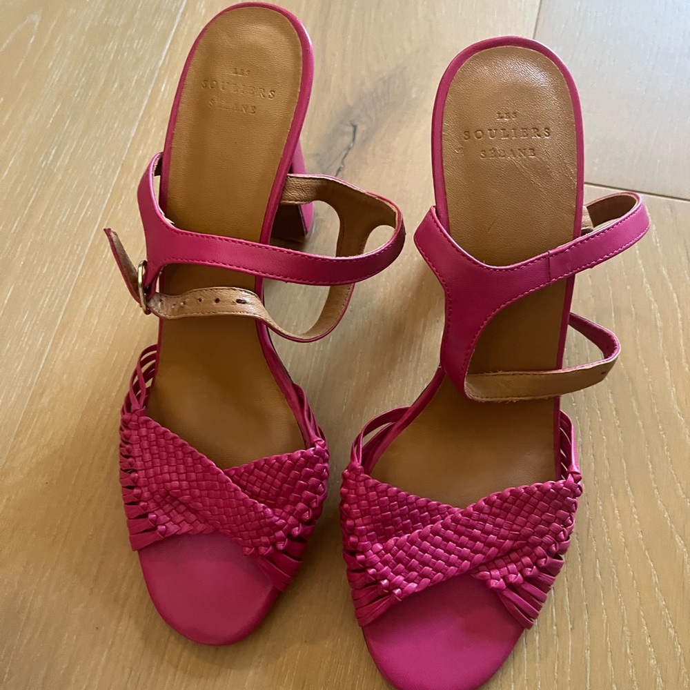 Sezane Pink Heeled Sandals - Picture 3 of 5